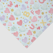 Watercolor Nursery Alphabet & Hearts pattern Tissuepapier (Detail)