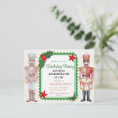 Watercolor Nutcracker Christmas Holiday Postcard Feestdagenkaart (Staand voorkant)