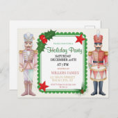 Watercolor Nutcracker Christmas Holiday Postcard Feestdagenkaart (Voorkant / Achterkant)