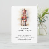 Watercolor Nutcracker Christmas Party Kaart (Staand voorkant)