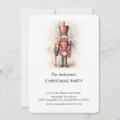 Watercolor Nutcracker Christmas Party Kaart (Voorkant)