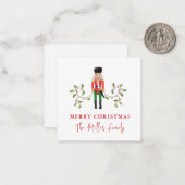 Watercolor Nutcracker Soldier Christmas Notitiekaartje (Voorkant / Achterkant in situ)