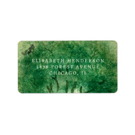 Watercolor Oak Tree Retro Rustic Family Reunion Etiket