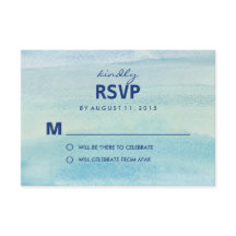 Watercolor Oceaan RSVP / Huwelijksreactiekaarten