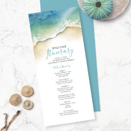 Watercolor Oceaan Strand Bruiloft Weekend Itinerar
