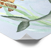 watercolor oceaanthema babyshower bord poster (Hoek)