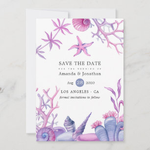 Watercolor Oceaantje Bruiloft Save The Date