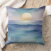 Watercolor Ocean at Twilight Nursery Pillow Kussen (Deken)