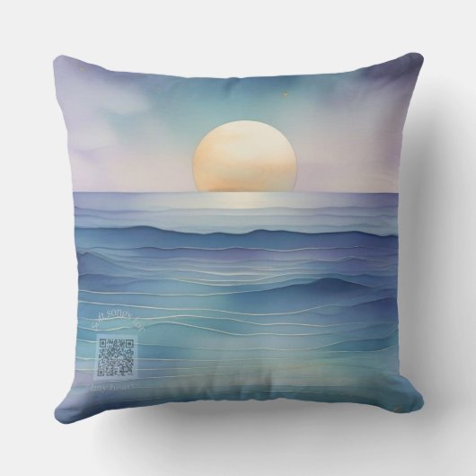 Watercolor Ocean at Twilight Nursery Pillow Kussen (Achterkant)