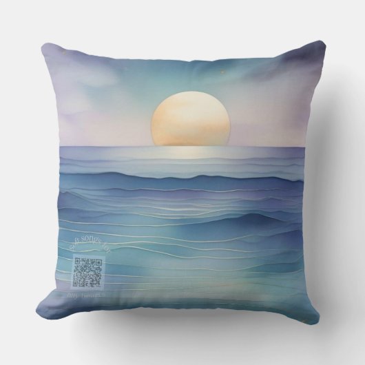 Watercolor Ocean at Twilight Nursery Pillow Kussen (Voorkant)