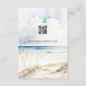Watercolor Ocean Beach Destination Wedding RSVP Informatiekaartje (Achterkant)