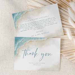 Watercolor Ocean Beach Summer Wedding Bedankkaart