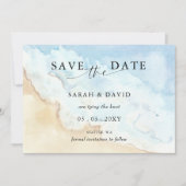 Watercolor Ocean Sea Summer Beach Photo  Save The Date (Voorkant)