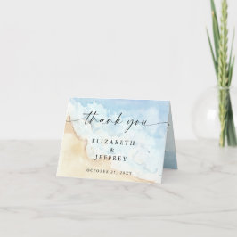 Watercolor Ocean Sea Summer Beach Thank You Card