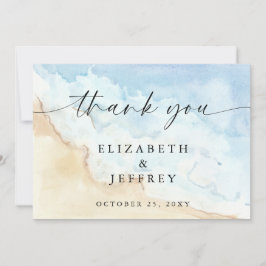 Watercolor Ocean Sea Summer Beach Thank You Card Bedankkaart
