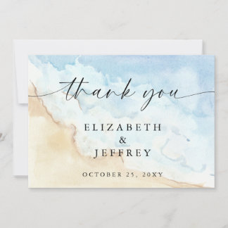 Watercolor Ocean Sea Summer Beach Thank You Card Bedankkaart