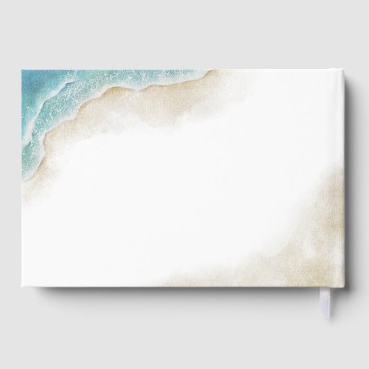 Watercolor Ocean Summer Beach Wedding Gastenboek (Achterkant)
