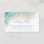 Watercolor Ocean Summer Beach Wedding Website Informatiekaartje (Voorkant)