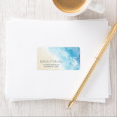 Watercolor Ocean White Turtle Etiket (Insitu)