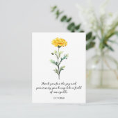 WATERCOLOR OCTOBER MARIGOLD BIRTH FLOWER POSTCARD BRIEFKAART (Staand voorkant)