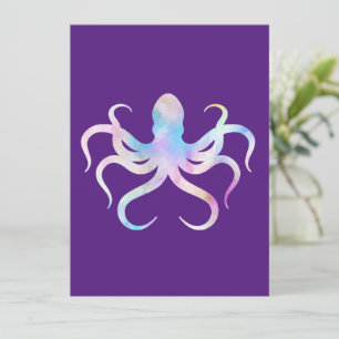 Watercolor Octopus -> Aquarel Octopus Kaart