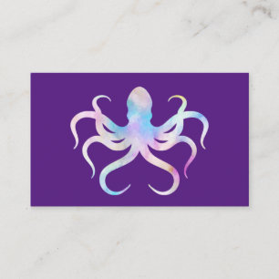 Watercolor Octopus -> Aquarel Octopus Visitekaartje