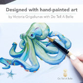 Watercolor Octopus Onder Zee Retouradres Etiket