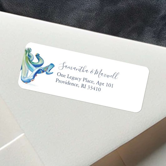 Watercolor Octopus Onder Zee Retouradres Etiket