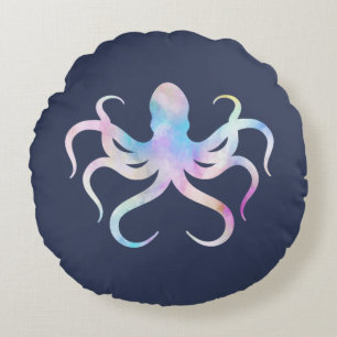 Watercolor octopus rond kussen