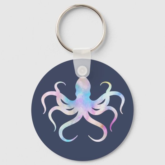 Watercolor octopus sleutelhanger (Voorkant)