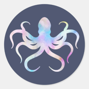 Watercolor octopus Sticker -> Aquarel octopus Stic