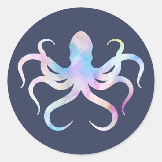 Watercolor octopus Sticker -> Aquarel octopus Stic (Voorkant)
