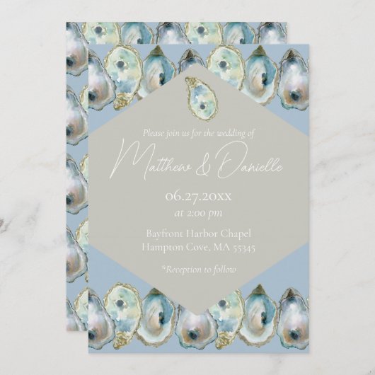 Watercolor Oester  Kaart (Voorkant / Achterkant)