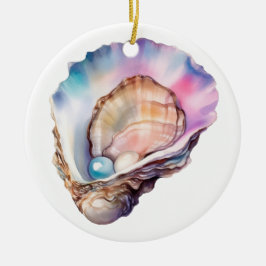 Watercolor Oester Keramisch Ornament