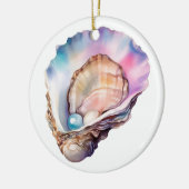 Watercolor Oester Keramisch Ornament (Links)