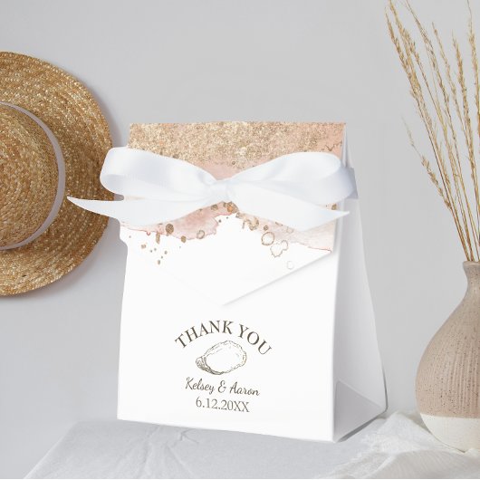 Watercolor Oester Parel Strand Bruiloft Bedankdoosjes