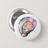 Watercolor Oester Ronde Button 5,7 Cm (Voorkant /achterkant)