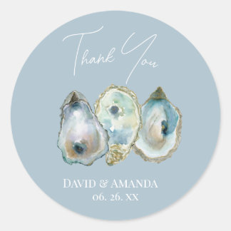 Watercolor Oester Ronde Sticker