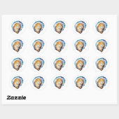 Watercolor Oester Schelp Ronde Sticker (Vel)