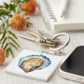 Watercolor Oester Schelp Sleutelhanger (Voorkant Rechts)