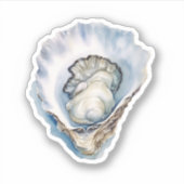 Watercolor Oester Schelp Sticker (Voorkant)