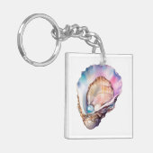 Watercolor Oester Sleutelhanger (Voorkant Links)