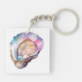 Watercolor Oester Sleutelhanger (Achterkant)