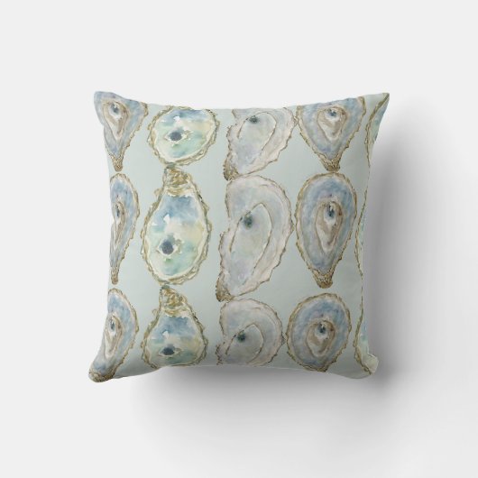 Watercolor Oesters Bruiloft Kussen (Achterkant)