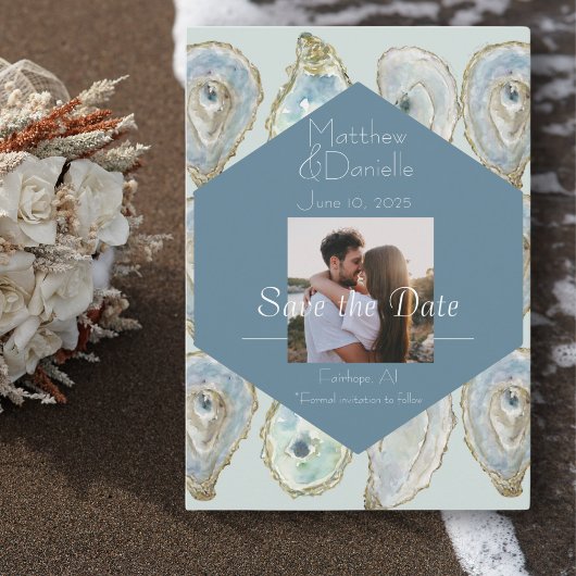 Watercolor Oesters Bruiloft  Save The Date