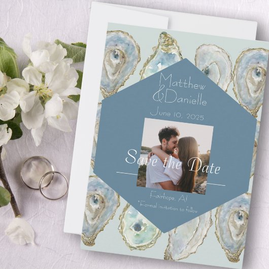 Watercolor Oesters Bruiloft  Save The Date