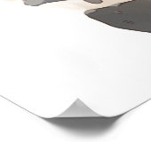 Watercolor of a blue gray flatbed truck poster (Hoek)