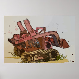 Watercolor of a orange cat tracked logger poster