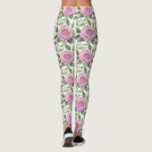 Watercolor Of Pink And Lavender Roses Leggings (Achterkant)