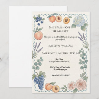 Watercolor Off The Market Bridal Shower Invitation Kaart